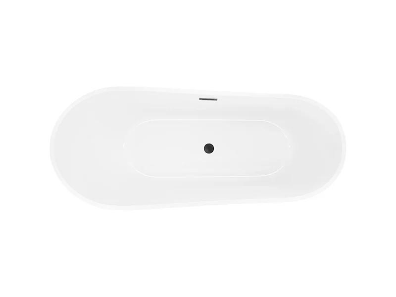 Mexen Dora fritstående badekar 160 x 75 cm, hvid/sort, overløb sort - 52071607575-70