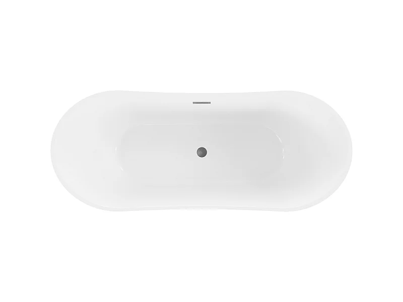 Mexen Celia baignoire autoportante 170 x 75 cm, blanche, trop-plein gun gray brossé - 52331707500-66
