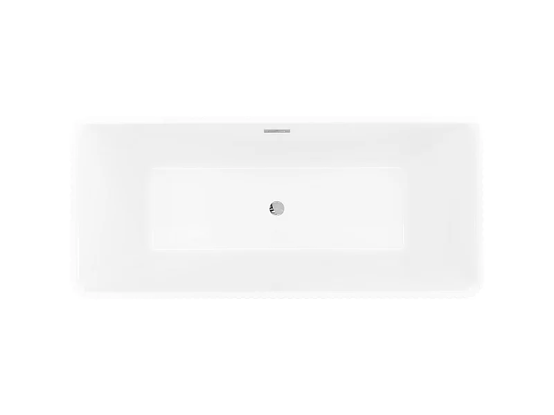 Mexen Nila vrijstaande geribbelde badkuip 170 x 75 cm, wit, overloop chroom - 52841708000-01