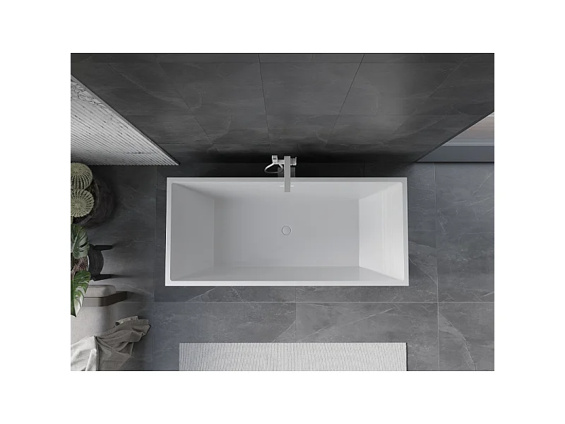 Mexen Vigo prostostoječa kad 178,5 x 80 cm, bela/črna, bel preliv - 51251788075-20
