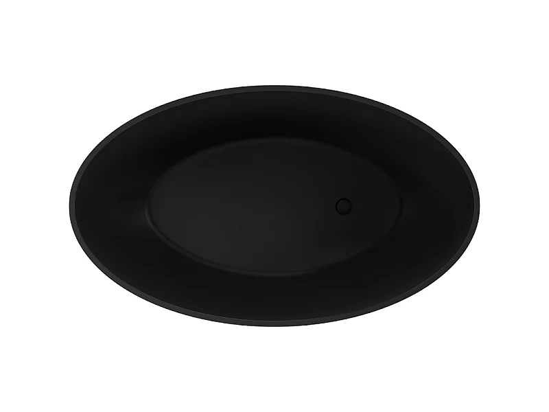 Mexen Prato baignoire autoportante en conglomérat 170 x 100 cm, noir mat - 57251701070