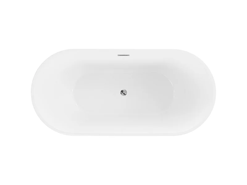 Mexen Luna freestanding bathtub 140 x 75 cm, white, chrome overflow - 52031407500-01