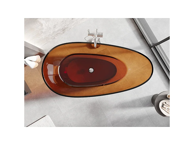 Mexen Glass earth vrijstaande transparante badkuip 170 x 85 cm, chromen plug - 58061708505