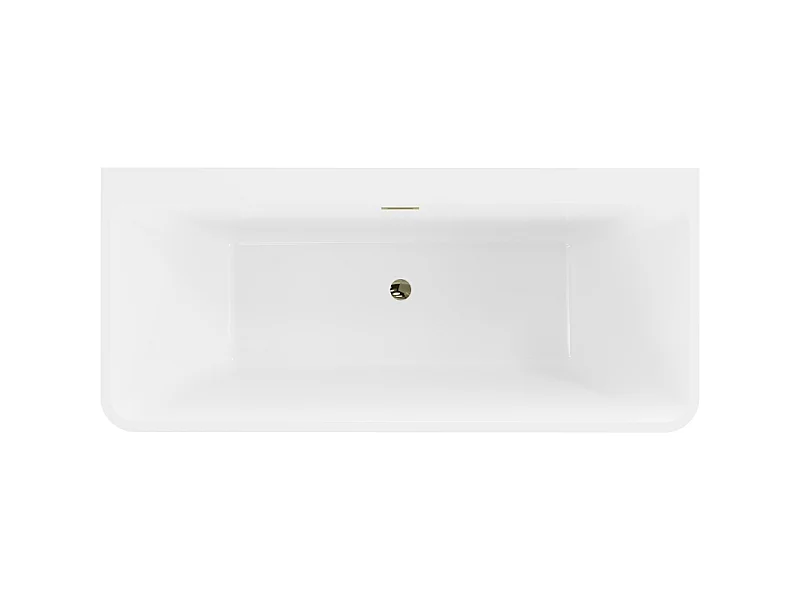 Mexen Volta baignoire autonome murale 150 x 75 cm, blanche/noire, trop-plein doré - 51131507575-50