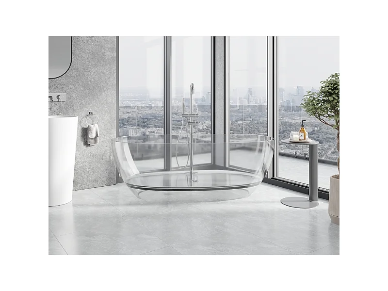 Mexen Pure Clear baignoire autoportante transparente 170 x 80 cm, bonde chromée - 58071708008