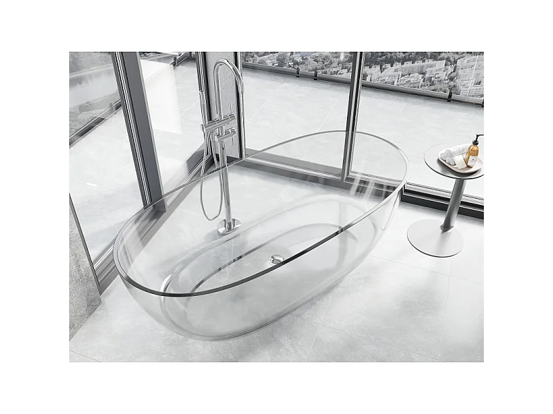 Mexen Pure Clear baignoire autoportante transparente 170 x 80 cm, bonde chromée - 58071708008
