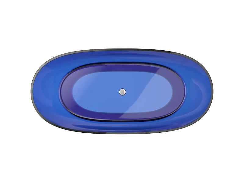 Mexen Pure saffier vrijstaande badkuip transparant 170 x 80 cm, chrom stop - 58071708016