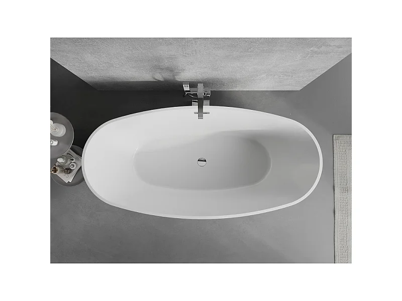 Mexen Lira vrijstaande badkuip patroon 170 x 80 cm, wit, chroom overloop - 52831708000-01