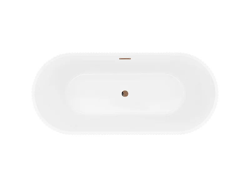 Mexen Yara vrijstaand geribbeld bad 170 x 75 cm, wit, overloop roségoud - 52861707500-60