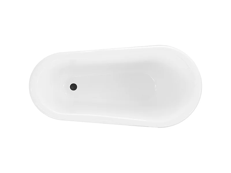 Mexen Retro fritstående badekar 150 x 73 cm, hvid/sort, sorte ben - 53251507375-70