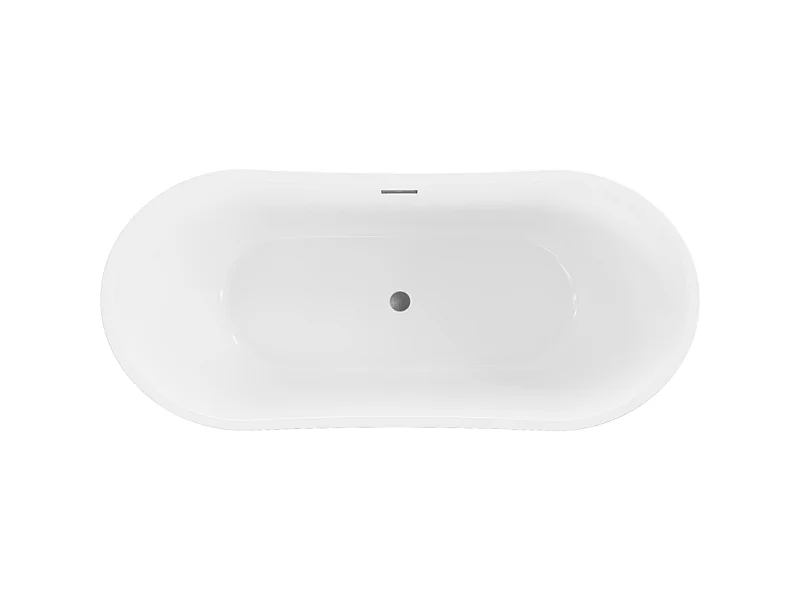 Mexen Montana freestanding bathtub 150 x 75 cm, white/black, brushed gun gray overflow - 52011507575-66