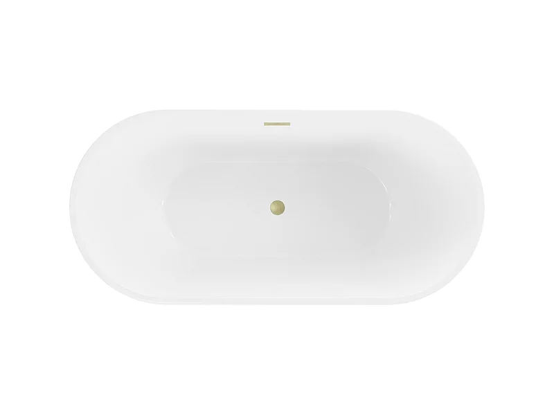 Mexen Luna freestanding bathtub 160 x 75 cm, white, brushed gold overflow - 52031607500-55