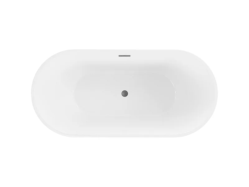 Mexen Luna freestanding bathtub 180 x 80 cm, white/black, gun metal overflow - 52031808075-95