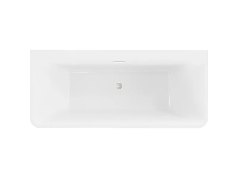 Mexen Volta freestanding wall-mounted bathtub 150 x 75 cm, white, brushed nickel overflow - 51131507500-97