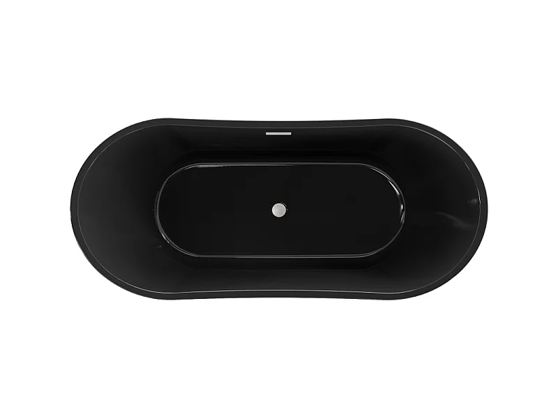 Mexen Montana baignoire autoportante 170 x 80 cm, noire, trop-plein nickel brossé - 52011708070-97