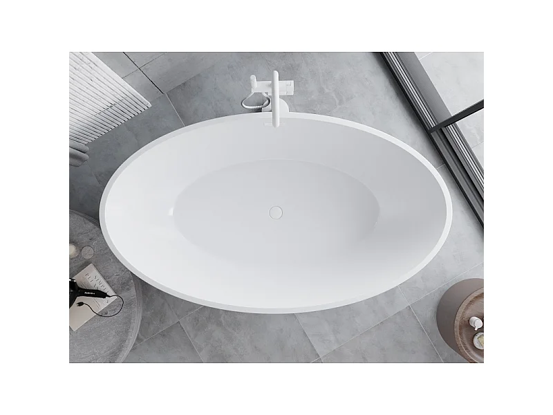 Mexen Nike freestanding bathtub 175 x 100 cm, white/black, white overflow - 54071751075-20