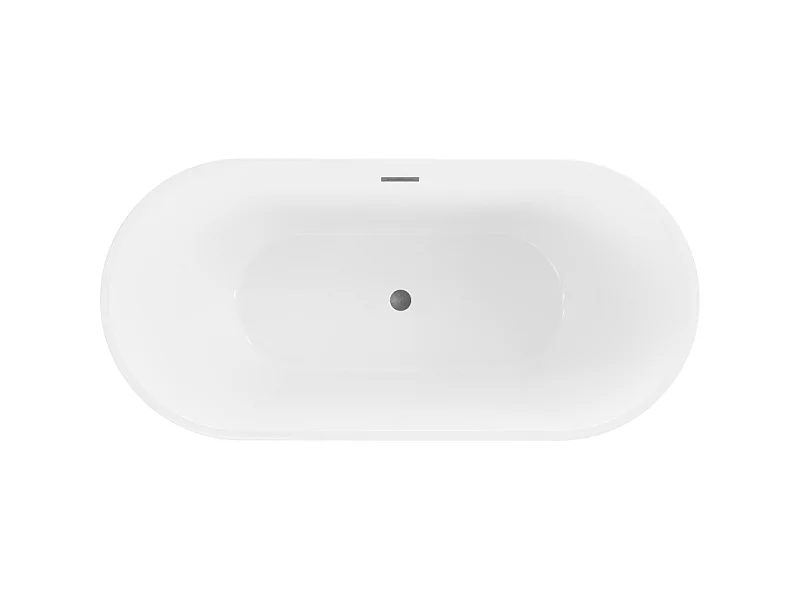 Mexen Luna freestanding bathtub 180 x 80 cm, white, brushed gun gray overflow - 52031808000-66