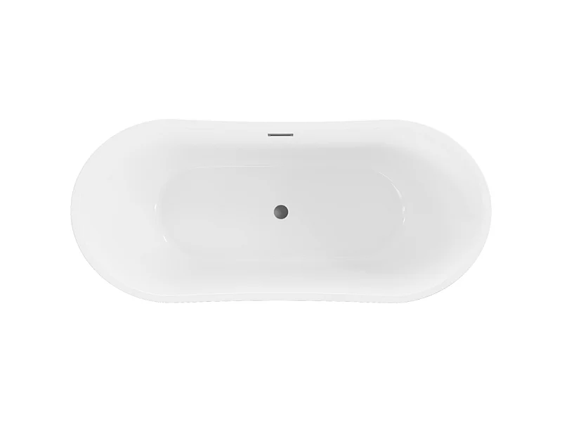 Mexen Montana baignoire autoportante 180 x 90 cm, blanche/noire, trop-plein en métal fusil - 52011809075-95