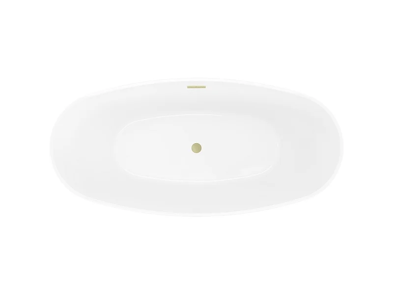 Mexen Olea vrijstaande badkuip patroon 170 x 80 cm, wit/zwart, overloop goud geborsteld - 52821708075-55