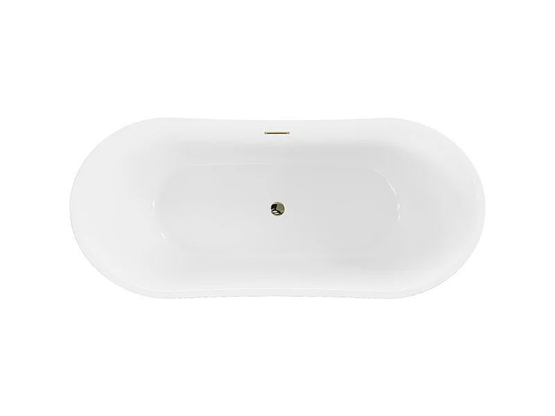 Mexen Montana freestanding bathtub 150 x 75 cm, white, golden overflow - 52011507500-50