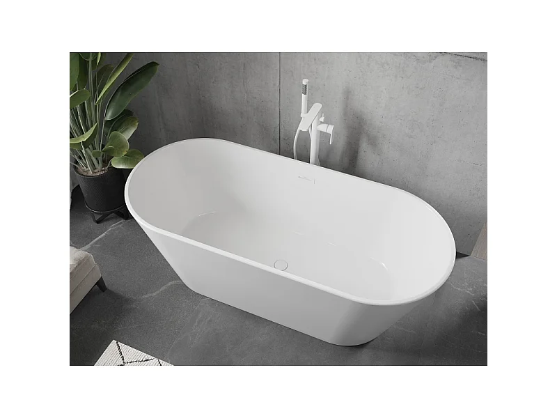Mexen Flavia baignoire autoportante 170 x 75 cm, blanche, trop-plein blanc - 54031708000-20