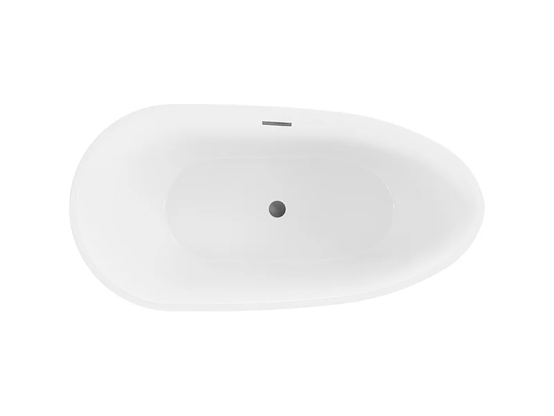 Mexen Eos vrijstaande badkuip 170 x 75 cm, wit, overloop gun metal - 52471707500-95