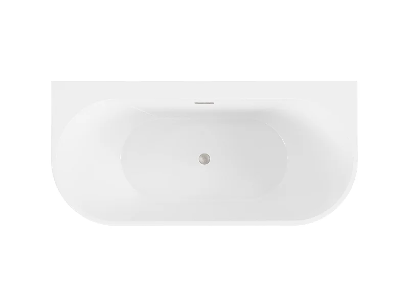Mexen Oval+ free-standing wall-mounted bathtub 170 x 80 cm, white, brushed nickel overflow - 52681708000-97