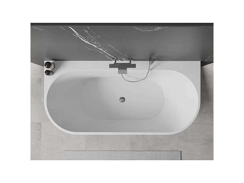 Mexen Oval+ prostoječa prostostoječa kopalna kad 170 x 80 cm, bela, krom preliv - 52681708000-01