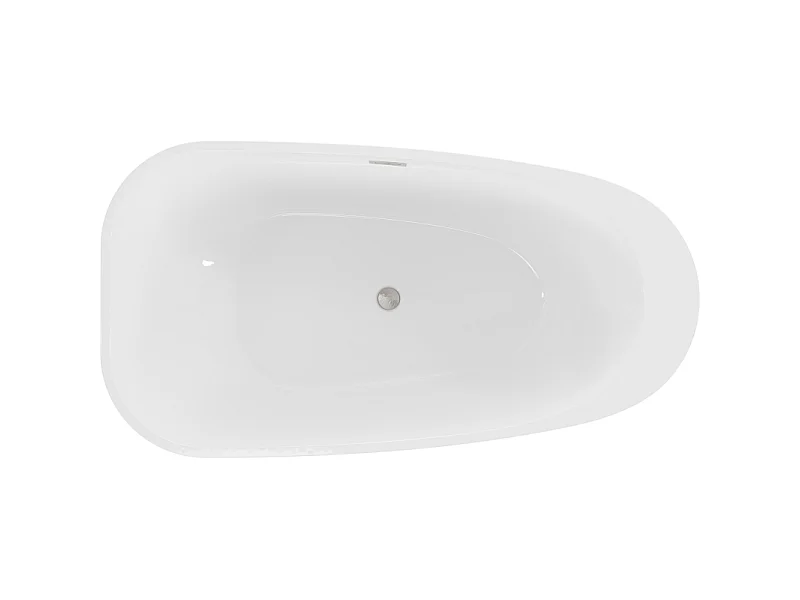Mexen Giada baignoire autoportante 170 x 90 cm, blanc brillant, trop-plein nickel brossé - 52741709000-97