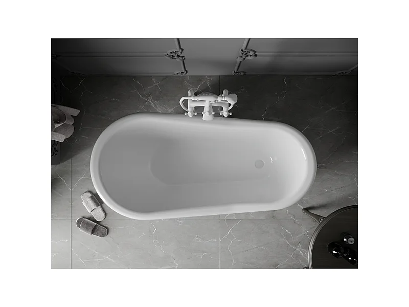 Mexen Retro freestanding bathtub 150 x 73 cm, white, white legs - 53251507300-20