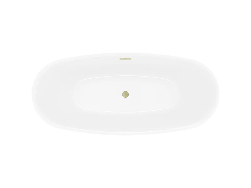 Mexen Luvo Slim bañera exenta 170 x 75 cm, blanca, desbordamiento dorado cepillado - 52801707500-55