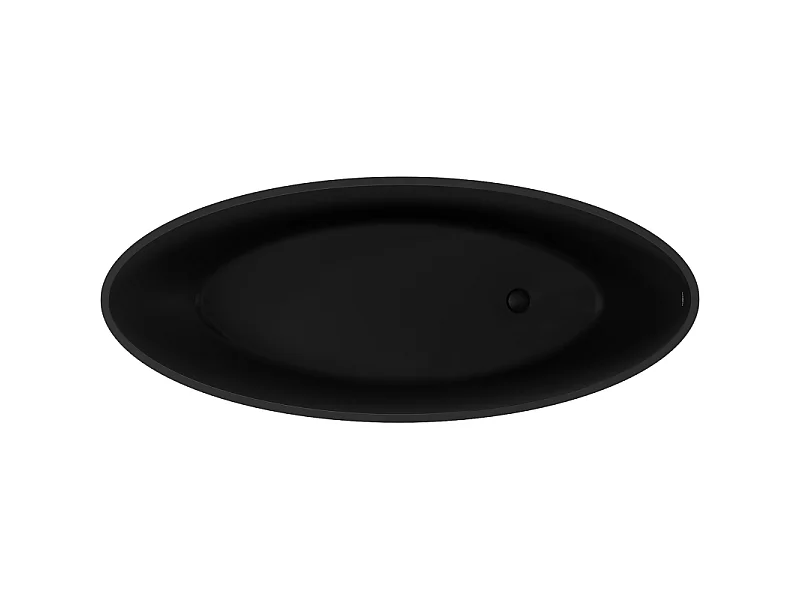Mexen Prato baignoire autoportante en conglomérat 170 x 70 cm, noir mat - 57251707070
