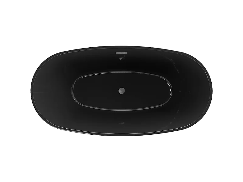 Mexen Eris baignoire autoportante 170 x 80 cm, noire, trop-plein gris canon brossé - 53441708070-66