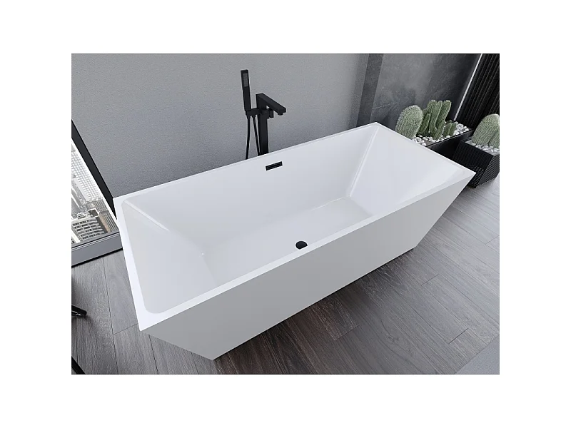 Mexen Lita baignoire autoportante 170 x 75 cm, blanche, trop-plein noir - 52121707500-70