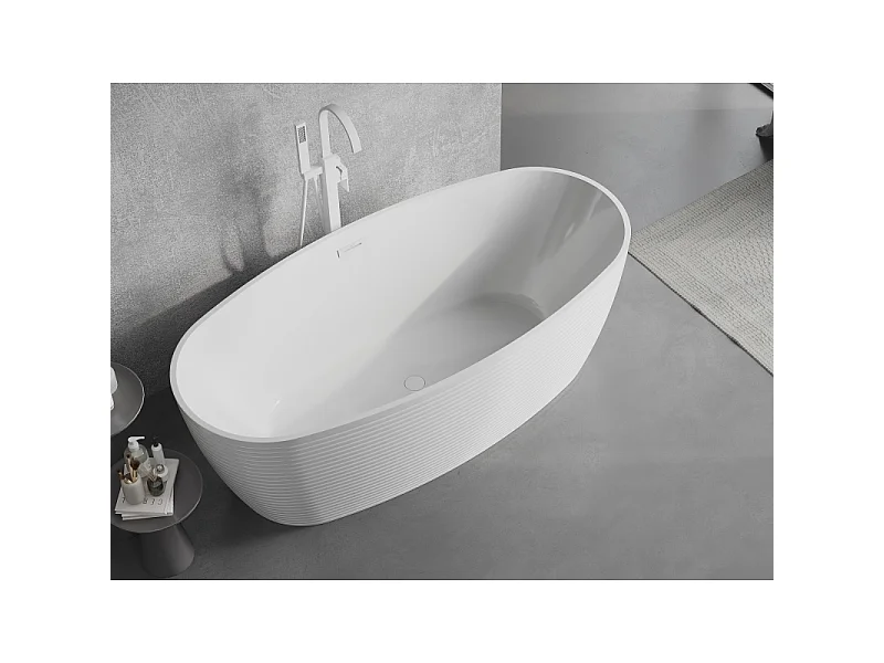 Mexen Lira vrijstaande badkuip patroon 170 x 80 cm, wit, witte overloop - 52831708000-20