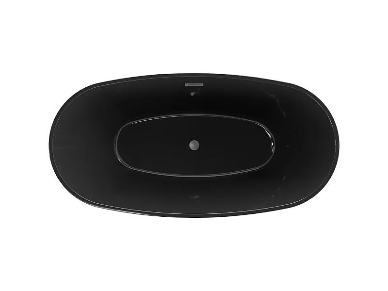 Mexen Eris baignoire autoportante 170 x 80 cm, noire, trop-plein métal canon - 53441708070-95