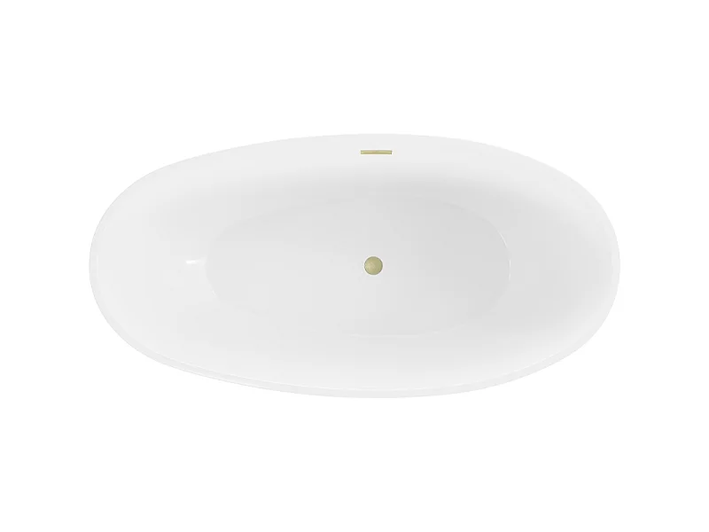 Mexen Bilbao freestanding bath 180 x 90 cm, white/black, brushed gold overflow - 51311809075-55