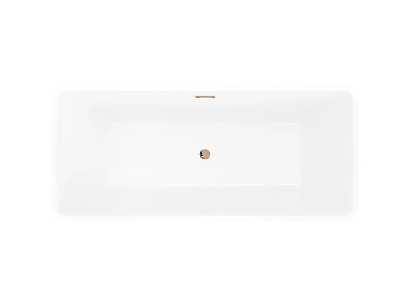 Mexen Tava fritstående rillet badekar 170 x 75 cm, hvid, overløb rose guld - 52851707500-60