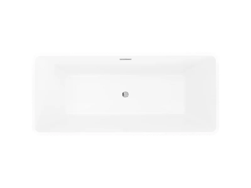 Mexen Tava vrijstaande geribbelde badkuip 170 x 75 cm, wit, chroom overloop - 52851707500-01