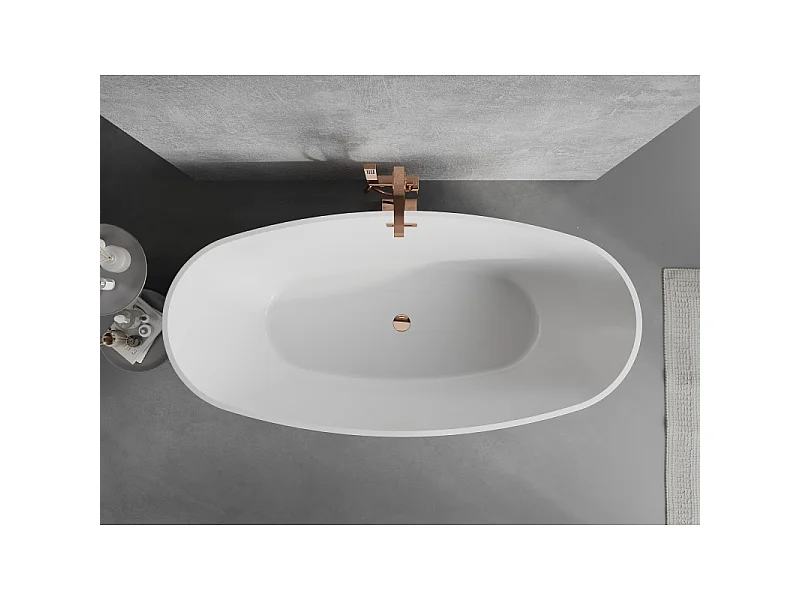 Mexen Lira vrijstaande badkuip patroon 170 x 80 cm, wit, overloop roze goud - 52831708000-60