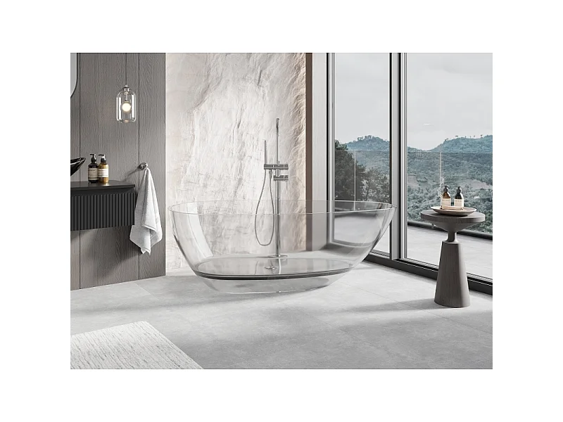 Mexen Glass baignoire autoportante transparente 170 x 85 cm, bonde chromée - 58061708508
