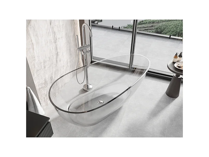 Mexen Glass baignoire autoportante transparente 170 x 85 cm, bonde chromée - 58061708508