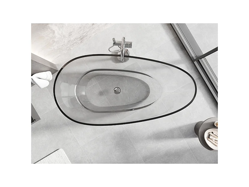 Mexen Glass baignoire autoportante transparente 170 x 85 cm, bonde chromée - 58061708508