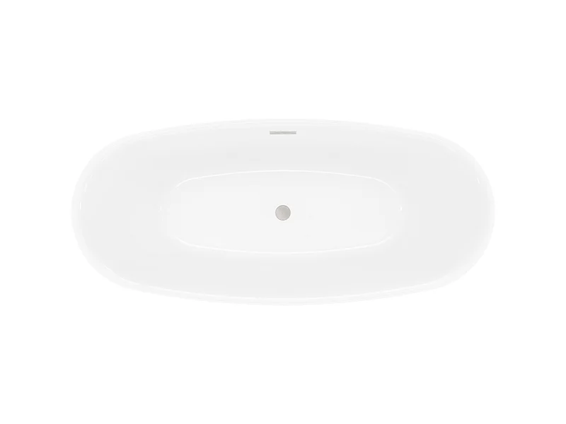Mexen Luvo Slim freestanding bathtub 170 x 75 cm, white/black, brushed nickel overflow - 52801707575-97