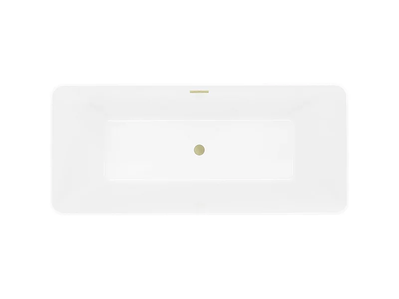 Mexen Velo Slim freestanding bathtub 170 x 75 cm, white/black, brushed gold overflow - 52811707575-55