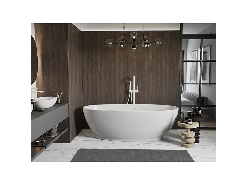 Mexen Bilbao freestanding bathtub 180 x 90 cm, white, overflow white - 51311809000-20