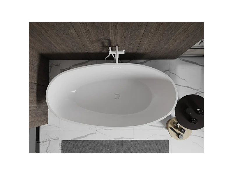 Mexen Bilbao freestanding bathtub 180 x 90 cm, white, overflow white - 51311809000-20