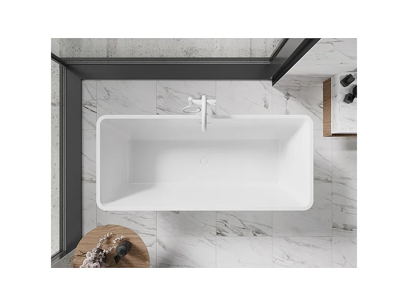 Mexen Tonia baignoire autoportante 170 x 75 cm, blanc/noir, trop-plein blanc - 52171707575-20
