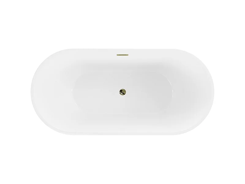 Mexen Luna baignoire autoportante 140 x 75 cm, blanche/noire, trop-plein doré - 52031407575-50