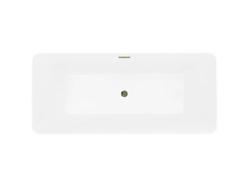 Mexen Velo Slim Freestanding Bathtub 170 x 75 cm, White, Gold Overflow - 52811707500-50